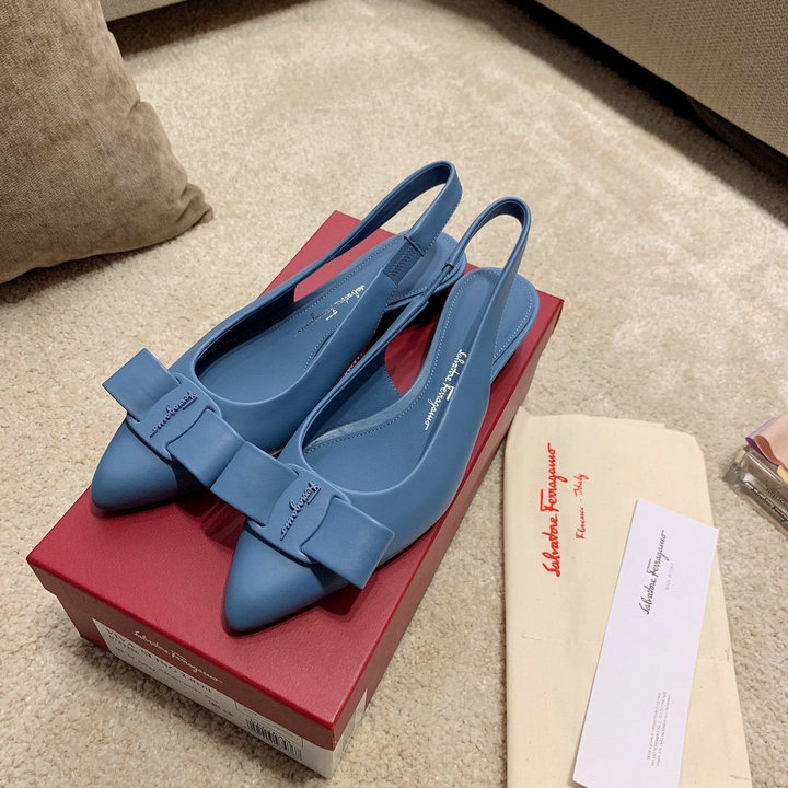 サルヴァトーレ フェラガモ FERRAGAMO 26-FLJ21009L　2021年春夏最新入荷 VIVA スリングバックシューズ サマーサンダル フラットシューズ ヴァラ リボン ポインテッドトゥ