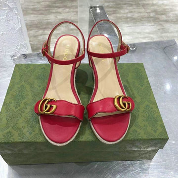 グッチ GUCCI 26-GGJ21010JR　2021年夏最新入荷 プラットフォーム エスパドリーユサンダル ウェッジヒール レディースシューズ