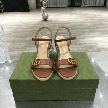 グッチ GUCCI 26-GGJ21010JZ　2021年夏最新入荷 プラットフォーム エスパドリーユサンダル ウェッジヒール レディースシューズ