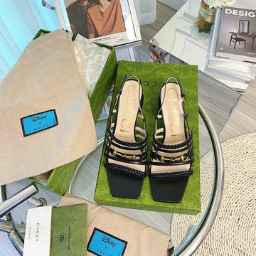 グッチ GUCCI 26-GGJ21014G　2021年夏最新入荷 ハイヒールサンダル スリングパックシューズ チャンキーヒール レディースシューズ レザー