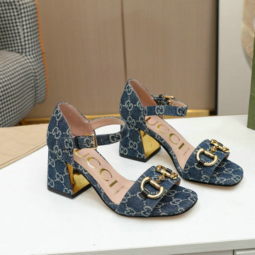 グッチ GUCCI 26-GGJ21015BN　2021年夏最新入荷 ホースビット付き サンダル ハイヒールシューズ チャンキーヒール サマーサンダル レディースシューズ