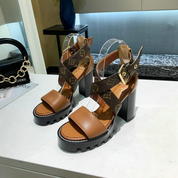 ルイヴィトン LOUISVUITTON 26-LVJ21014　2021年夏最新入荷 スタートレイル ライン サンダル ハイヒールシューズ ブロックヒール サンダル 厚底 レディースシューズ