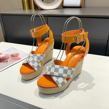 商品名称：ルイヴィトン LOUISVUITTON 26-LVJ21015G　2021年夏最新入荷 スターボード ライン サンダル ウェッジヒール ハイヒールシューズ 厚底 レディースシューズ
