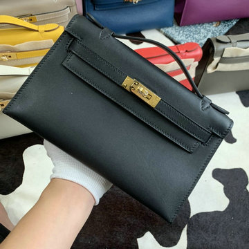 エルメス HERMES 063-HKLP22SWJBK 2021年最新入荷 ミニ ケリー ポシェット トートバッグ トップハンドルバッグ ハンドバッグ 手持ちかばん レディースかばん swift革