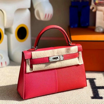 商品名称：エルメス HERMES 063-HKL19SBPFYFR 2021年最新入荷 ミニケリー トートバッグ トップハンドルバッグ ハンドバッグ レディースかばん バイカラー ヴォーエプソン