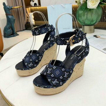 ルイヴィトン LOUISVUITTON 26-LVJ21015M　2021年夏最新入荷 スターボード ライン サンダル ウェッジヒール ハイヒールシューズ 厚底 レディースシューズ