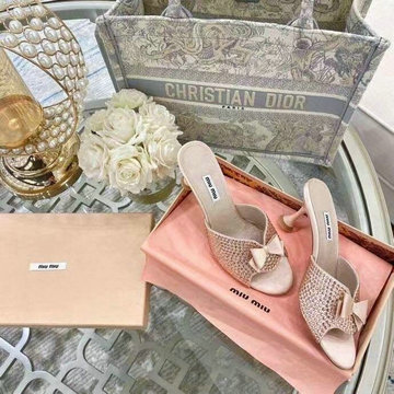 ミュウミュウ MIUMIU 26-MMJ21001　2021年夏最新入荷 ハイヒール ミュール サマーサンダル スライドサンダル ピンヒール スリッパ レディースシューズ