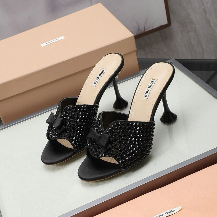 ミュウミュウ MIUMIU 26-MMJ21011G　2021年夏最新入荷 ハイヒールミュール スライドサンダル スリッパ レディースシューズ ピンヒール