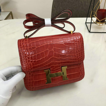 エルメス HERMES 3589-H108218EWJRD　2021年最新入荷 コンスタンス 斜め掛け ショルダーバッグ クロスボディバッグ フラップバッグ レディースかばん クロコ柄