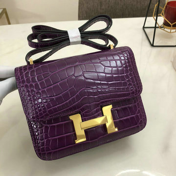 エルメス HERMES 3589-H108218EWJZS　2021年最新入荷 コンスタンス 斜め掛け ショルダーバッグ クロスボディバッグ フラップバッグ レディースかばん クロコ柄