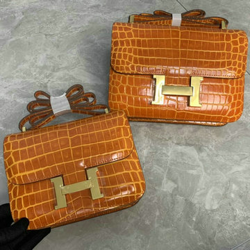 商品名称：エルメス HERMES 3589-H108222EWCS　2021年最新入荷 コンスタンス 斜め掛け ショルダーバッグ クロスボディバッグ フラップバッグ レディースかばん クロコ柄