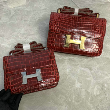 商品名称：エルメス HERMES 3589-H108222EWJH　2021年最新入荷 コンスタンス 斜め掛け ショルダーバッグ クロスボディバッグ フラップバッグ レディースかばん クロコ柄