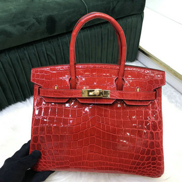 エルメス HERMES 063-HBK25NEJRD 2021年最新入荷 バーキンバッグ トートバッグ ハンドバッグ レディースかばん クロコダイル革