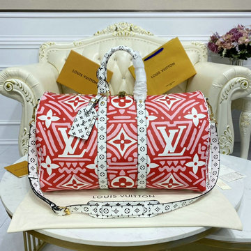 ルイヴィトン LOUISVUITTON 057-M45472　2021年最新入荷 キーポル バンドリエール 50 トラベルバッグ ダッフルバッグ 旅行かばん ボストンバッグ