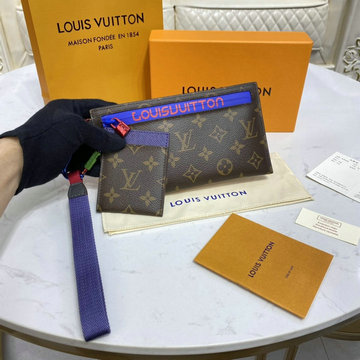 ルイヴィトン LOUISVUITTON 057-M63045　2021年最新入荷 ポーチ ジッピーウォレット ストラップ付き 手持ちかばん クラッチバッグ モノグラムキャンパス