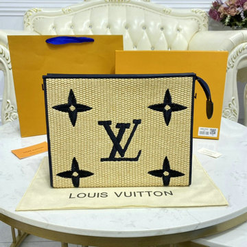 ルイヴィトン LOUISVUITTON 057-M80352　2021年最新入荷 ポシェット ヴォワヤージュ ポーチ 手持ちかばん クラッチバッグ メンズかばん テキスタイル レザー