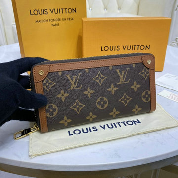 ルイヴィトン LOUISVUITTON 057-M80558C　2021年最新入荷 トランク ジッピーウォレット ファスナー長財布 ロングウォレット モノグラム エクリプス キャンバス