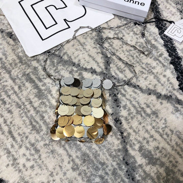パコ ラバンヌ Paco Rabanne YS-PR118YPJ　2021年最新入荷 アイコニック ミニ スパークルバッグ 斜め掛け ショルダーバッグ クロスボディバッグ