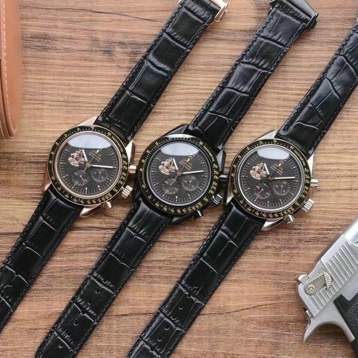 オメガ OMEGA ZX-OMT21010　2021年最新入荷 Speedmaster Watch スピードマスター ウォッチ 腕時計 メンズ 時計 クロノグラフ クォーツムーブメント 本革ベルト