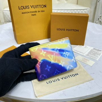 ルイヴィトン LOUISVUITTON 057-M80954　2021年最新入荷 ポルトフォイユ ミュルティプル 二つ折り短財布 ショートウォレット 札入れ カードポケット