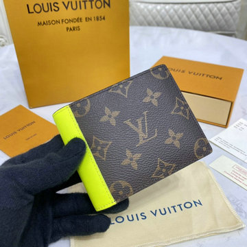 商品名称：ルイヴィトン LOUISVUITTON 057-M80781　2021年最新入荷 ポルトフォイユ ミュルティプル 二つ折り短財布 ショートウォレット 札入れ モノグラムマカサー