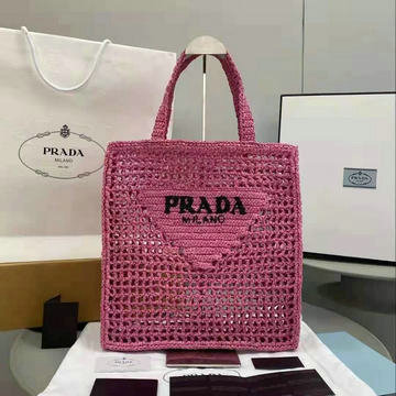 プラダ PRADA 025-PD1BG393MH　2021年最新入荷 ラフィア トートバッグ トップハンドルバッグ ハンドバッグ レディースかばん 内張りなし ラフィアハンドル