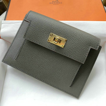 エルメスHERMES 3589-HES20006JXH 2021最新入荷 ケリー ポケット コンパクト 二つ折り短財布 ウォレット 手持ちかばん 小銭入れ ヴォーエプソン