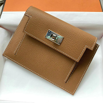 エルメスHERMES 3589-HES20006YJZ 2021最新入荷 ケリー ポケット コンパクト 二つ折り短財布 ウォレット 手持ちかばん 小銭入れ ヴォーエプソン