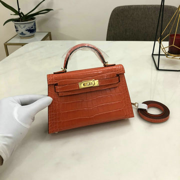 エルメス HERMES 2021年最新入荷 ケリー ポシェット トップハンドルバッグ トートバッグ ハンドバッグ 2way 斜め掛け ショルダーバッグ クロコ柄 レディースかばん
