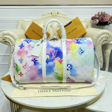 ルイヴィトン LOUISVUITTON 057-M45758　2021年最新入荷 キーポル バンドリエール 50 トラベルバッグ ダッフルバッグ 旅行かばん ボストンバッグ ウォーターカラー