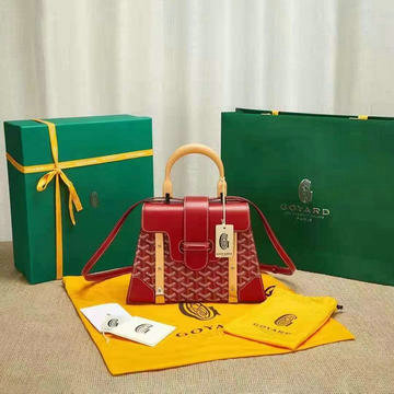ゴヤール GOYARD BX-GY7041RRD　2021年新色入荷 サイゴン トートバッグ ウッドハンドルバッグ 2way ショルダーバッグ コーティングキャンバス レザー