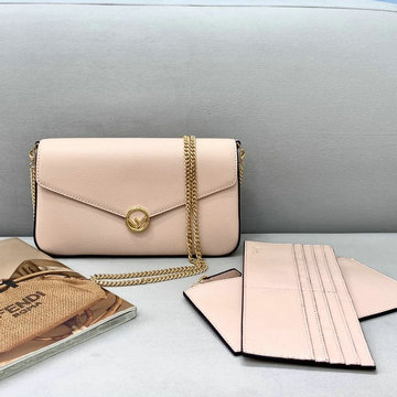 フェンディ FENDI 168-FD0123F　2021年最新入荷 チェーンウォレット 斜め掛け ショルダーバッグ フラップバッグ クロスボディバッグ カーフレザー