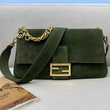 フェンディ FENDI 168-FD308LRG　2021年最新入荷 バゲット トップハンドルバッグ 2way 斜め掛け ショルダーバッグ スエード レディースかばん