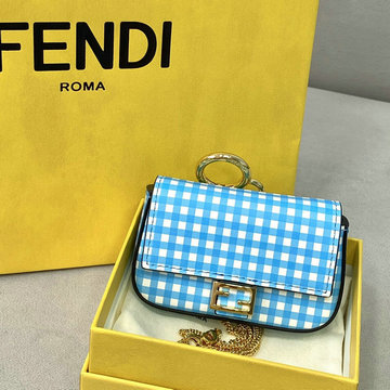 フェンディ FENDI 168-FD8290BL　2021年最新入荷 バゲットポーチ ミニ クラッチバッグ 小銭入れ 短財布 キーケース 手持ちかば