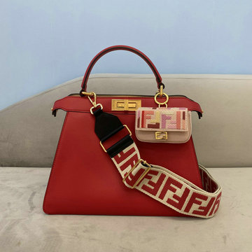 フェンディ FENDI 168-FD70193RD　2021年最新入荷 ピーカブー トートバッグ トップハンドルバッグ ハンドバッグ 2way 斜め掛け ショルダーバッグ