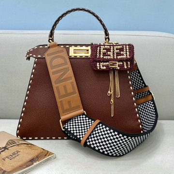 フェンディ FENDI 168-FD80013LZS　2021年最新入荷 ピーカブー トートバッグ トップハンドルバッグ ハンドバッグ 2way 斜め掛け ショルダーバッグ