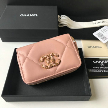 シャネル CHANEL JS-CH0949FH　2021年最新入荷 19 ジップ コインパース ファスナー短財布 ショートウォレット コインケース 小銭入れ レザー