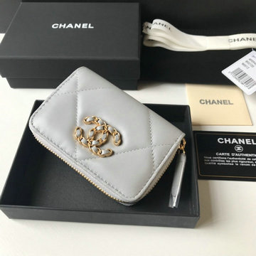 シャネル CHANEL JS-CH0949HS　2021年最新入荷 19 ジップ コインパース ファスナー短財布 ショートウォレット コインケース 小銭入れ レザー