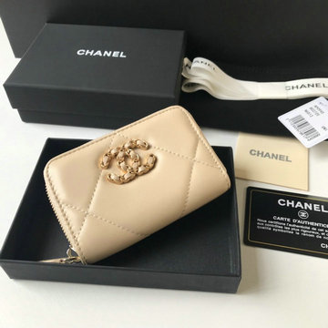 シャネル CHANEL JS-CH0949XS　2021年最新入荷 19 ジップ コインパース ファスナー短財布 ショートウォレット コインケース 小銭入れ レザー
