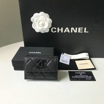 商品名称：シャネル CHANEL JS-CH1963QBK　2021年最新入荷 三つ折り短財布 ショートウォレット 札入れ カードケース コインケース 小銭入れ キャビアスキン