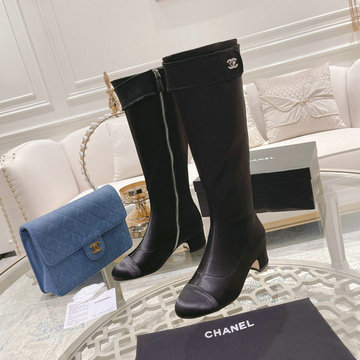 商品名称：シャネル CHANEL 26-CHJ21075R　2021年秋冬最新入荷 ロングブーツ ローヒールシューズ ファスナー開閉式 レディースシューズ カジュアルシューズ 靴 レザー