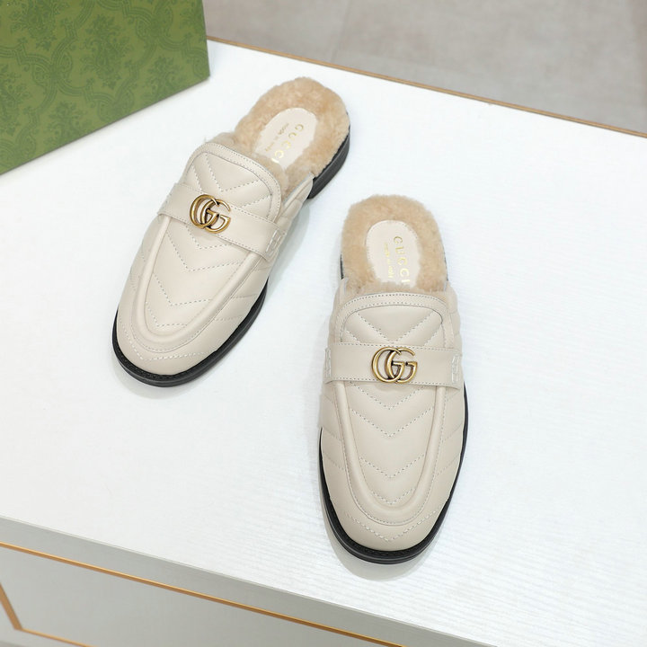 グッチ GUCCI 26-GGJ21026M　2021年秋冬最新入荷 パンプスサンダル ウィメンズ スリッパ ローファーサンダル ぺたんこミュール レディースシューズ ウール