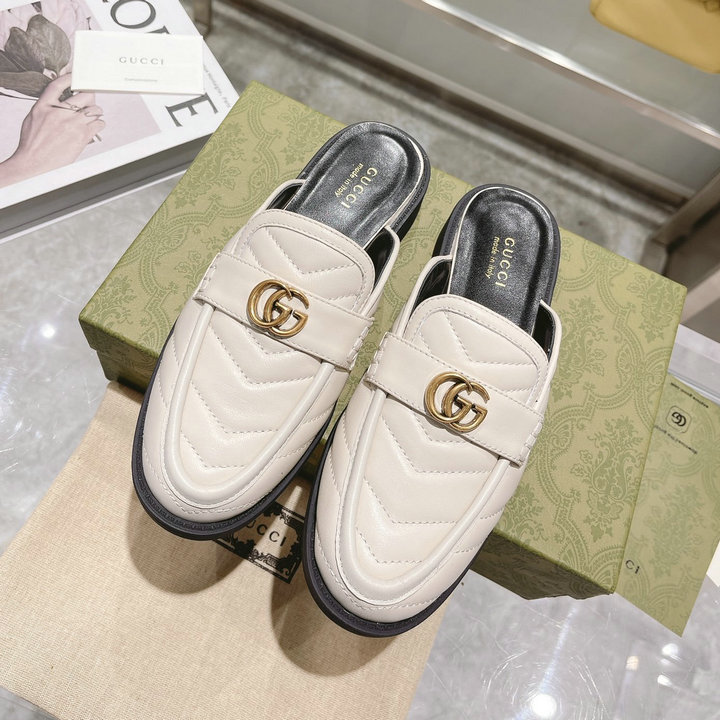 グッチ GUCCI 26-GGJ21026PB　2021年秋冬最新入荷 パンプスサンダル ウィメンズ スリッパ ローファーサンダル ぺたんこミュール レディースシューズ ラムスキン