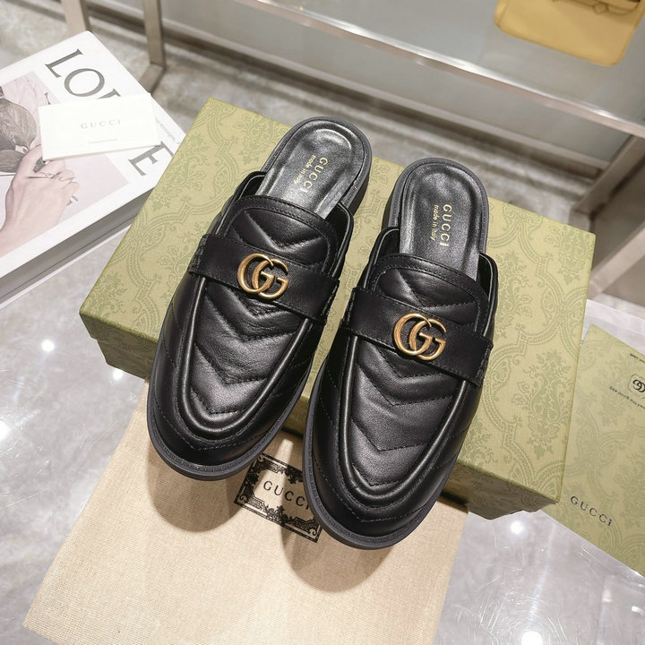 グッチ GUCCI 26-GGJ21026PK　2021年秋冬最新入荷 パンプスサンダル ウィメンズ スリッパ ローファーサンダル ぺたんこミュール レディースシューズ ラムスキン