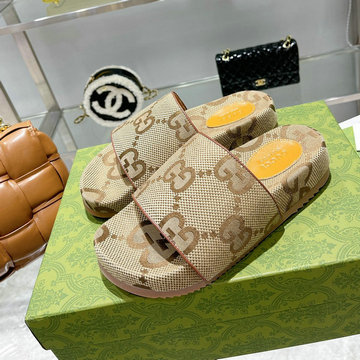 商品名称：グッチ GUCCI 26-GGJ21041　2021年秋冬最新入荷 ウィメンズ フラットフォーム スライドサンダル 厚底ソール レディース スリッパ ラムスキン