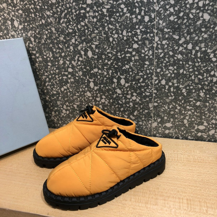 プラダ PRADA 26-PDJ21002CS　2021年最新入荷 パデッドナイロン サボ ドローストリング フラットサンダル スライドサンダル 男女兼用 スリッパ