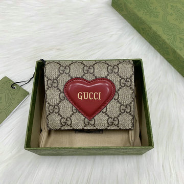 商品名称：グッチ GUCCI 057-GG648848XR　2021年最新入荷 ハート モチーフ付き カードケース ショートウォレット 二つ折り短財布 名刺れ 小銭入れ