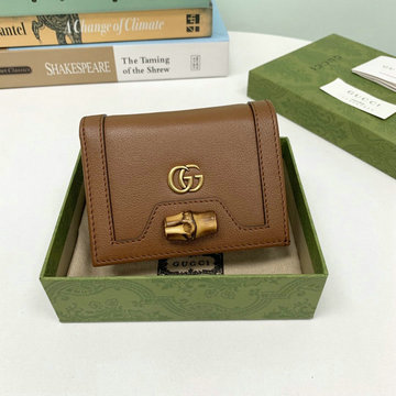 グッチ GUCCI 057-GG658244PZS　2021年最新入荷 バンブー付き カードケース ショートウォレット 二つ折り短財布 小銭入れ 名刺れ