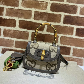 グッチ GUCCI 057-GG686864BKF　2021年最新入荷 ジャンボ GG バンブーバッグ トップハンドルバッグ トートバッグ ハンドバッグ 斜め掛け ショルダーバッグ