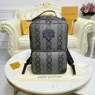 ルイヴィトン LOUISVUITTON 057-M45962　2021年最新入荷 モジュラー バックパック メンズ リュックサック リュック ディパックバッグ モノグラム ストライプ エクリプス